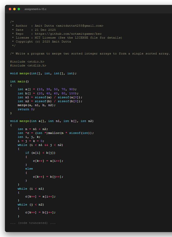 Write a program to merge two sorted integer arrays to form a single sorted array.